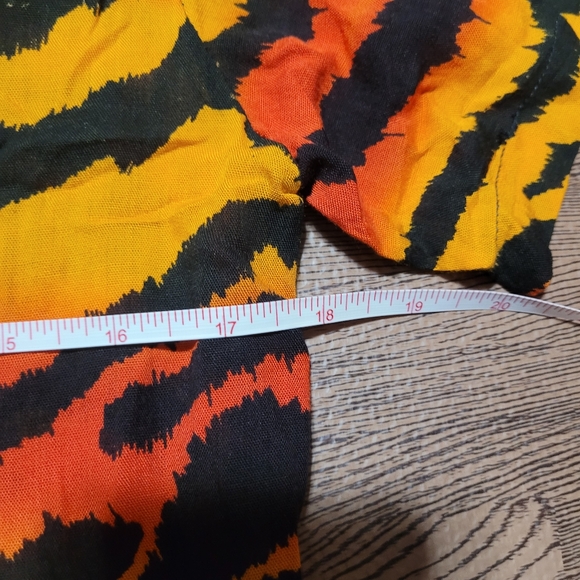 New OK Mike Womens One Size Animal Print Orange Black drop Waist Dress NWT - Picture 11 of 11